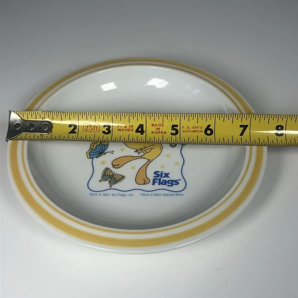Vintage Tweety Bird Six Flags 2001 Collectible Plate Bowl Looney Tunes